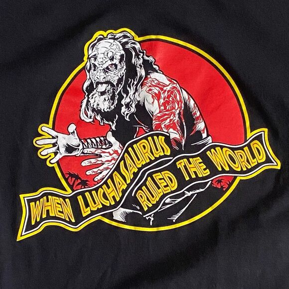 Wrestling Tee AEW When Luchasaurus Ruled the World Austin Matelson Black Sz XL - Picture 3 of 7